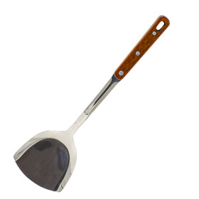 Olymp Küchenspatel Löffel 35 cm mit Holzgriff Edelstahl Kasan Utschak Plow
