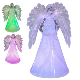 Deko Figur Engel mit beleuchtenden Flügeln aus Acryl...