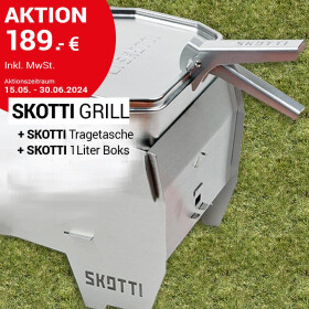 Skotti Grill Set mobiler Gasgrill mit 1 Liter Boks und...